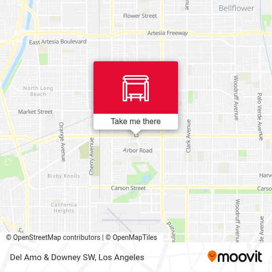 Del Amo & Downey SW map