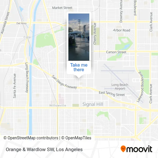 Orange & Wardlow SW map