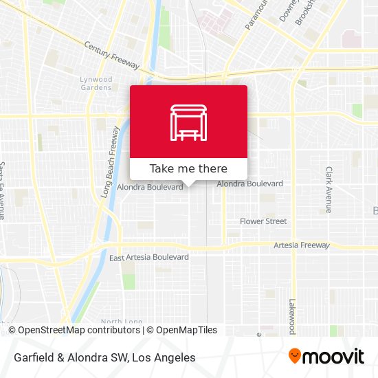 Garfield & Alondra SW map