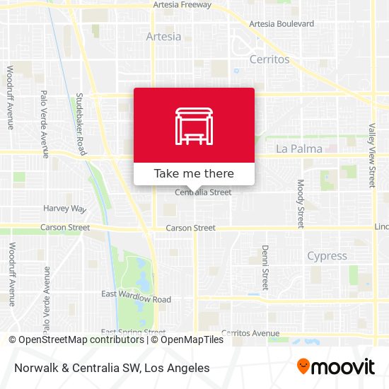 Mapa de Norwalk & Centralia SW