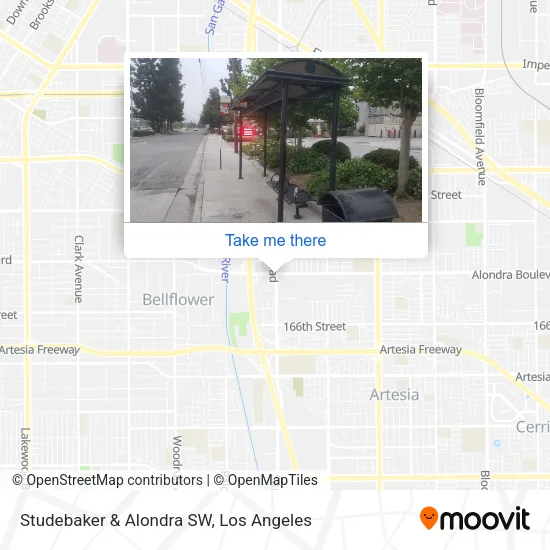 Studebaker & Alondra SW map