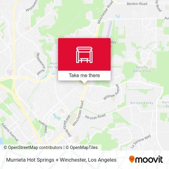 Murrieta Hot Springs + Winchester map