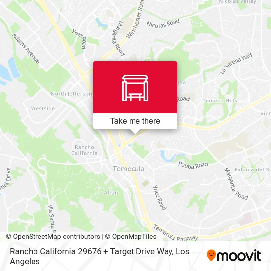 Rancho California 29676 + Target Drive Way map