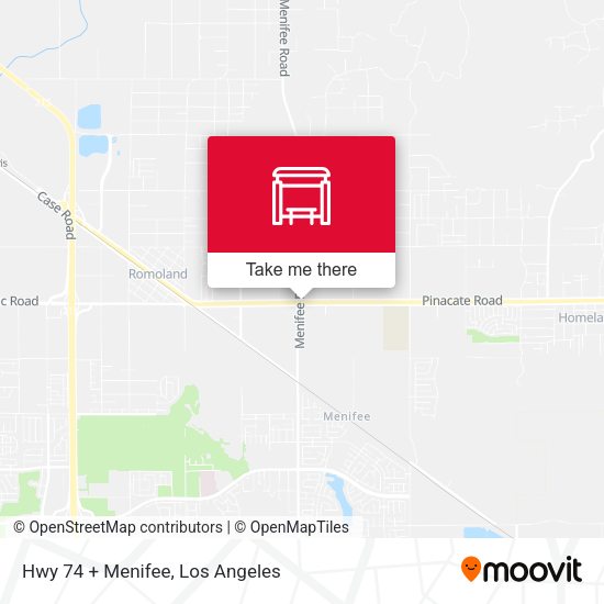 Hwy 74 + Menifee map