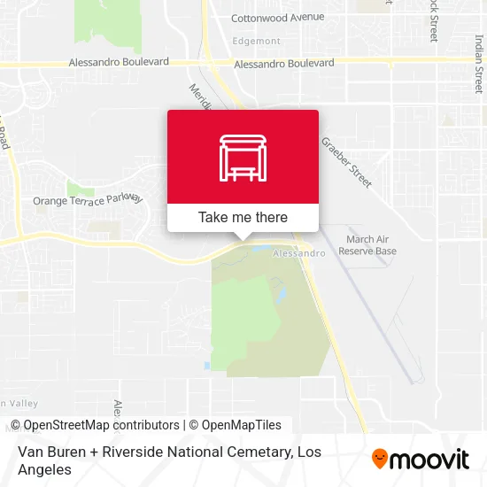 Van Buren + Riverside National Cemetary map