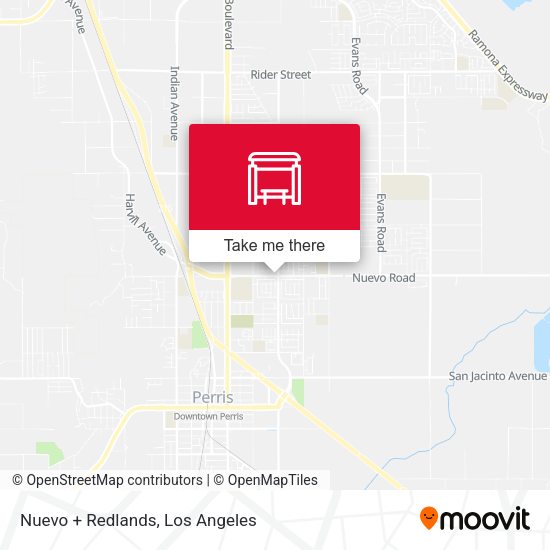 Nuevo + Redlands map