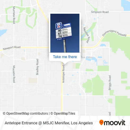 Antelope Entrance @ MSJC Menifee map