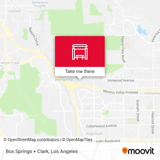 Box Springs + Clark map