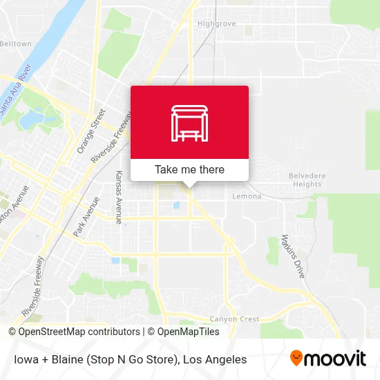 Iowa + Blaine (Stop N Go Store) map