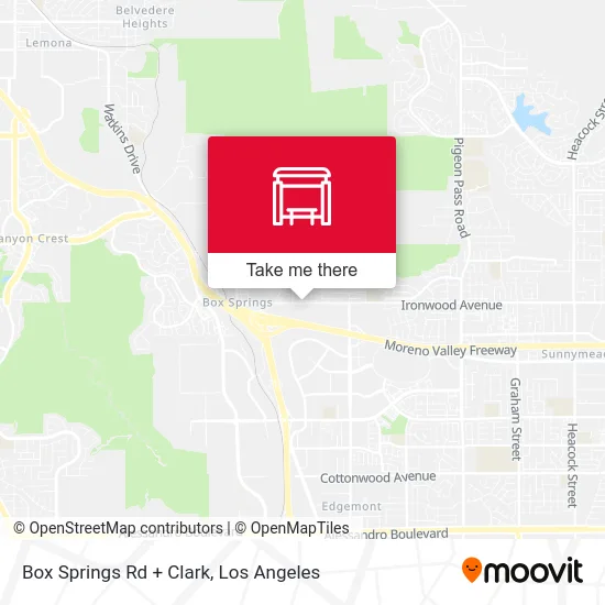 Box Springs Rd + Clark map