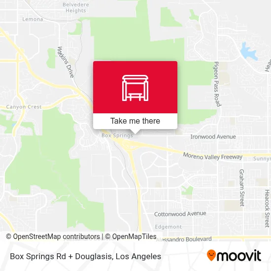 Box Springs Rd + Douglasis map