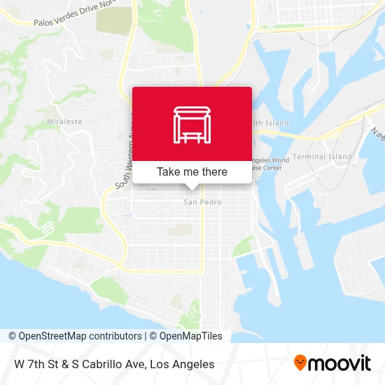 W 7th St & S Cabrillo Ave map