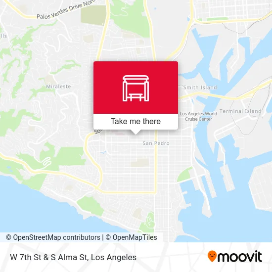 W 7th St & S Alma St map