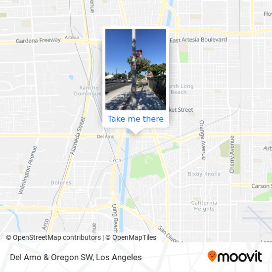 Del Amo & Oregon SW map