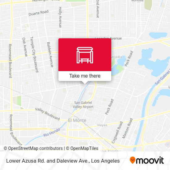 Lower Azusa Rd. and Daleview Ave. map