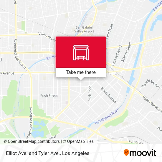 Elliot Ave. and Tyler Ave. map
