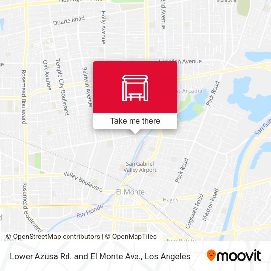 Lower Azusa Rd. and El Monte Ave. map