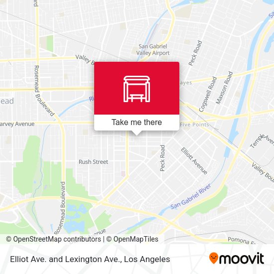 Elliot Ave. and Lexington Ave. map