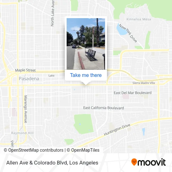 Allen Ave & Colorado Blvd map
