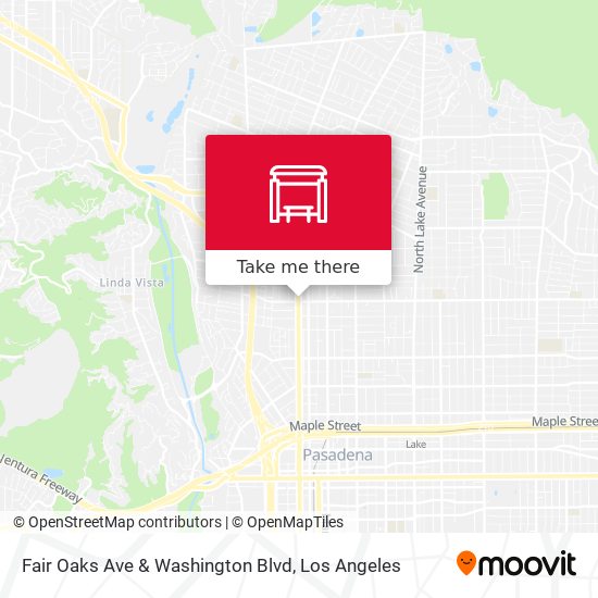 Fair Oaks Ave & Washington Blvd map