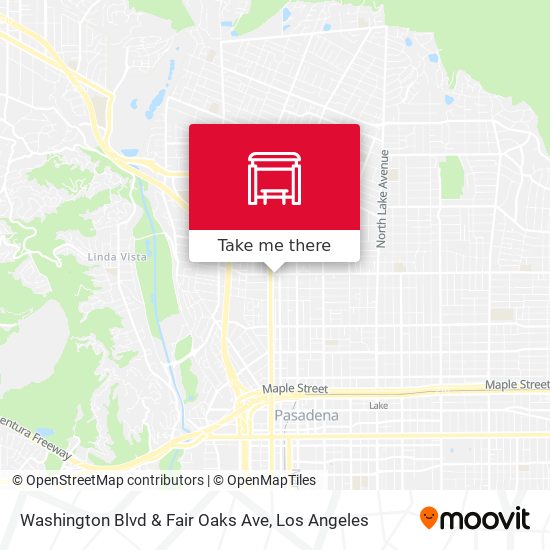Washington Blvd & Fair Oaks Ave map