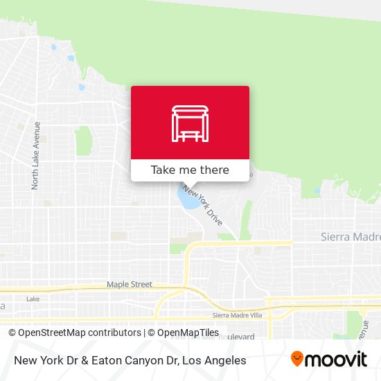 New York Dr & Eaton Canyon Dr map