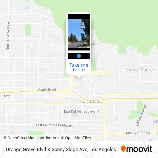 Orange Grove Blvd & Sunny Slope Ave map