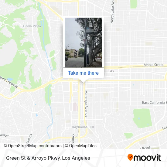 Green St & Arroyo Pkwy map