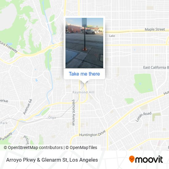 Mapa de Arroyo Pkwy & Glenarm St