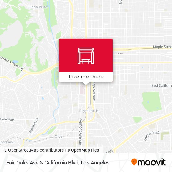Fair Oaks Ave & California Blvd map
