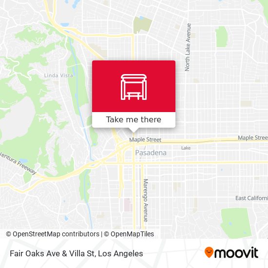 Fair Oaks Ave & Villa St map