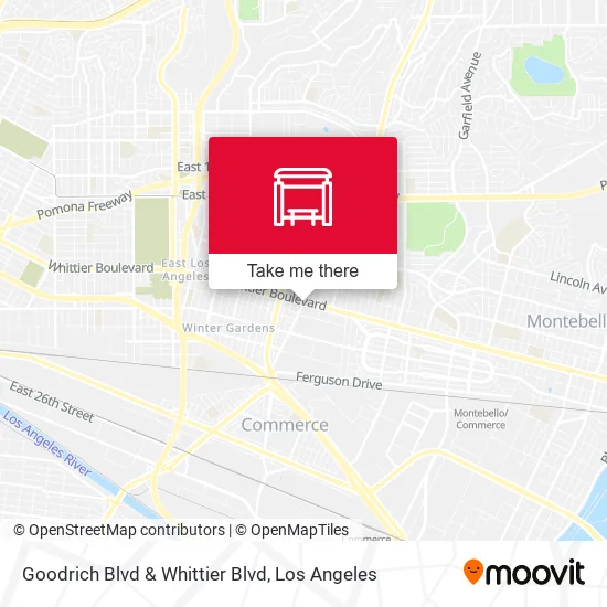 Goodrich Blvd & Whittier Blvd map