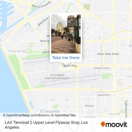 Mapa de LAX Terminal 2 Upper Level Flyaway Stop