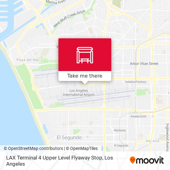 LAX Terminal 4 Upper Level Flyaway Stop map