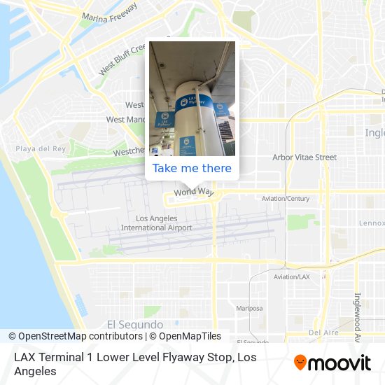 Mapa de LAX Terminal 1 Lower Level Flyaway Stop