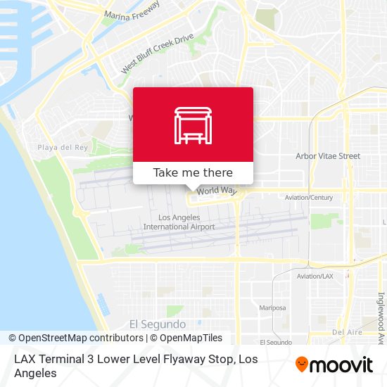 Mapa de LAX Terminal 3 Lower Level Flyaway Stop