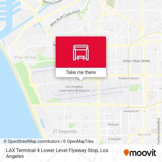 Mapa de LAX Terminal 4 Lower Level Flyaway Stop