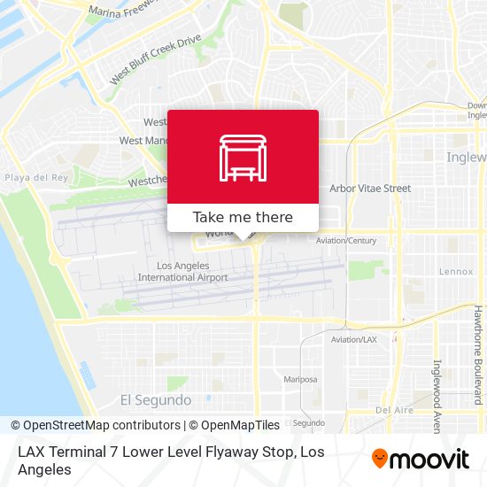 LAX Terminal 7 Lower Level Flyaway Stop map