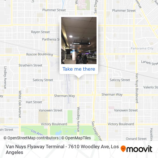Van Nuys Flyaway Terminal - 7610 Woodley Ave map
