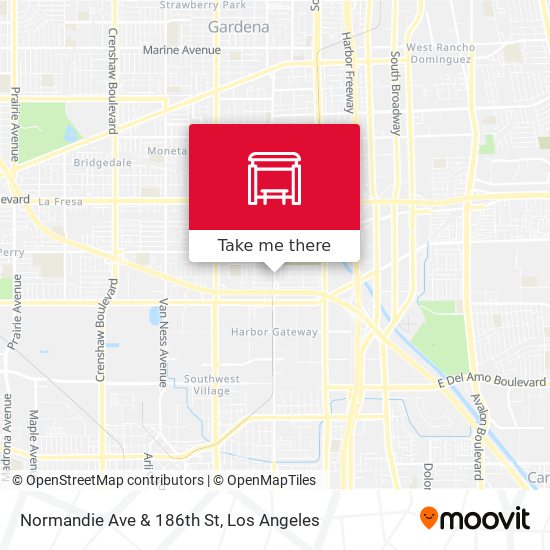 Normandie Ave & 186th St map