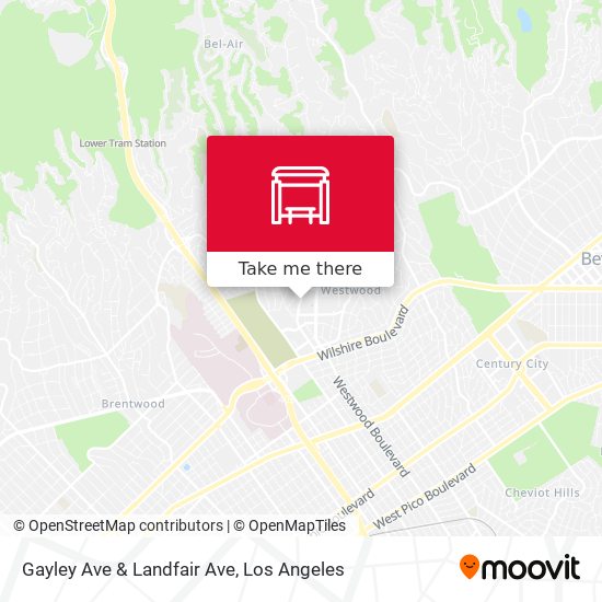 Gayley Ave & Landfair Ave map