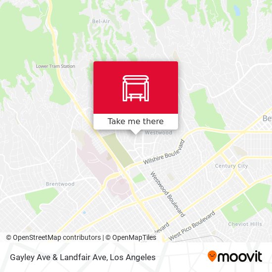 Gayley Ave & Landfair Ave map