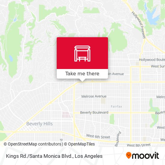 Mapa de Kings Rd./Santa Monica Blvd.