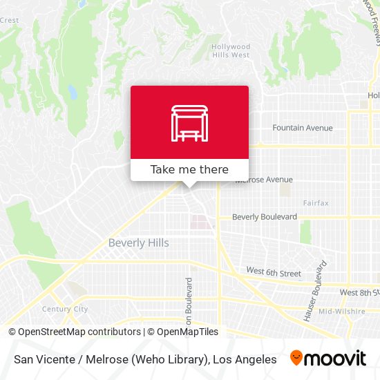 San Vicente / Melrose (Weho Library) map