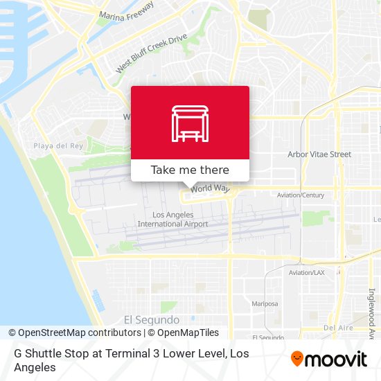 G Shuttle Stop at Terminal 3 Lower Level map