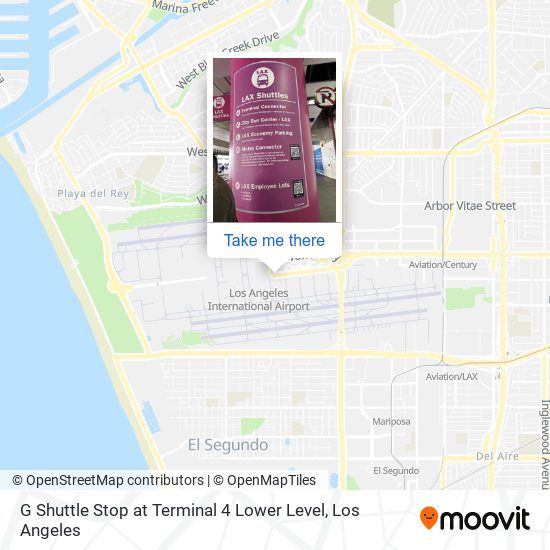 G Shuttle Stop at Terminal 4 Lower Level map