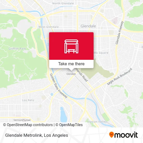 Glendale Metrolink map