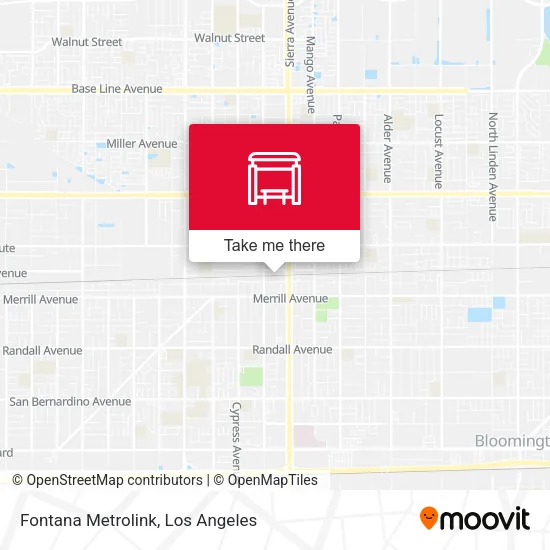 Fontana Metrolink map