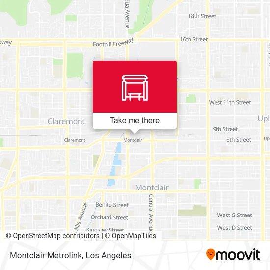 Montclair Metrolink map
