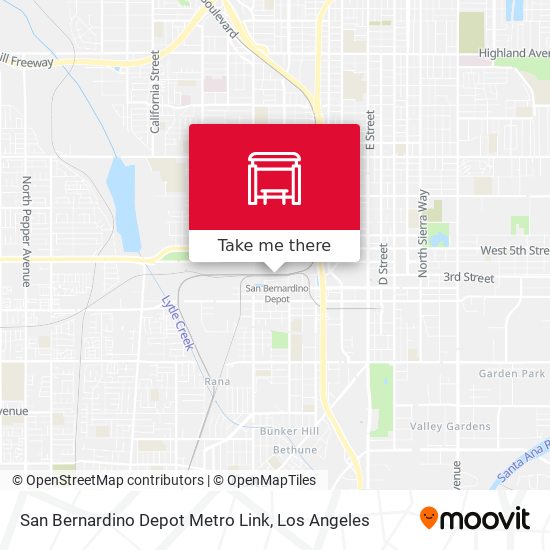 San Bernardino Depot Metro Link map